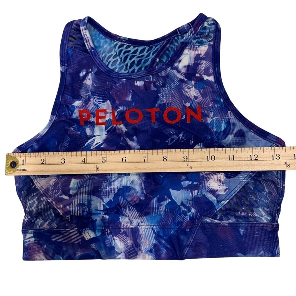 Peloton Womens Sports Bra Small High Neck Keyhole Abstract Print Athletic Yoga - Picture 5 of 11